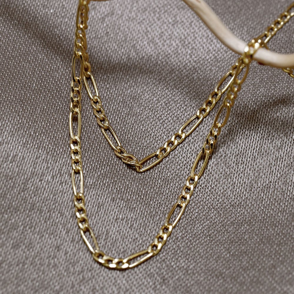Levně Zlatý 14kt řetízek 90A00022 FIGARO 45 cm