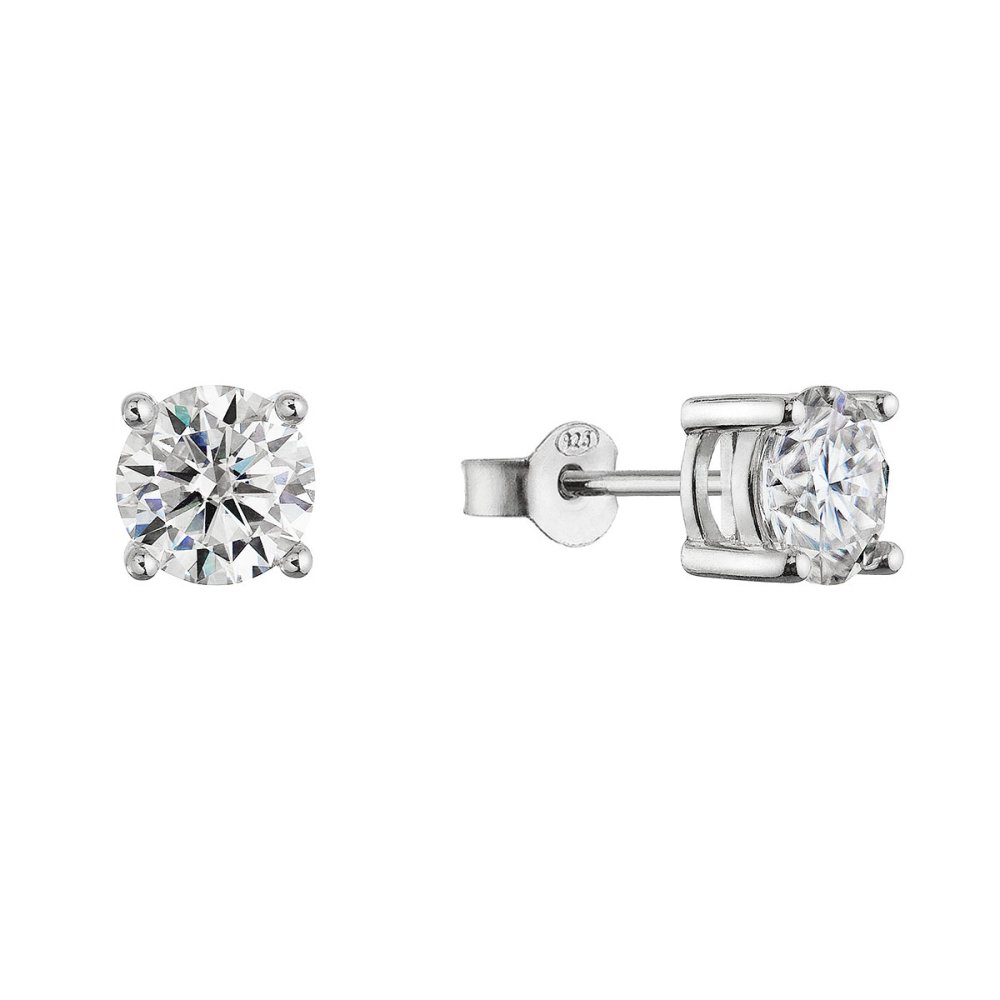 Stříbrné náušnice ELEN 11M00008 moissanite