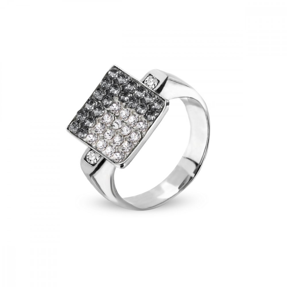 Prsten šedý se Swarovski Elements Kingdom PFM6SNC Silver Night 56