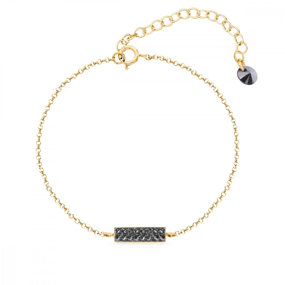 Levně Náramek šedý se Swarovski Elements Radiance BGFMP1SN Silver Night