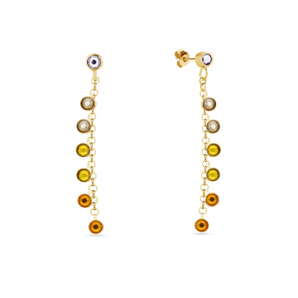 Náušnice oranžové se Swarovski Elements Milipedo KCGROLO2038TG Tangerine