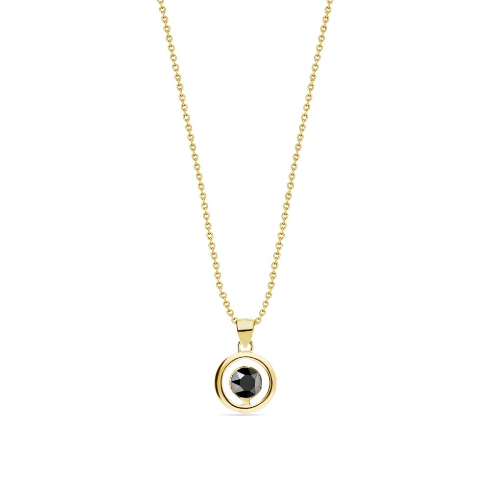 Náhrdelník černý se Swarovski Elements Punct Gold NCG1088SS18J Jet