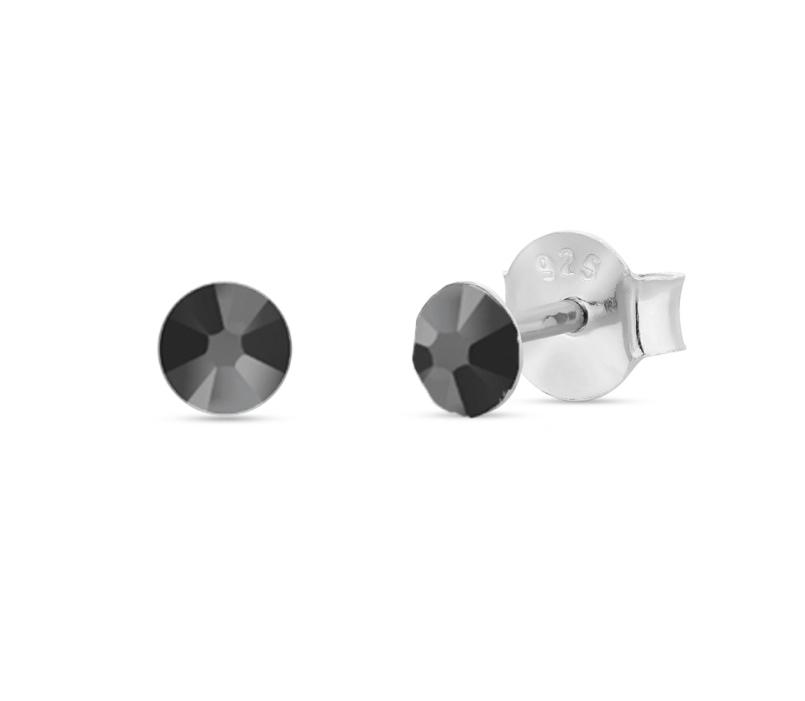 Náušnice černé se Swarovski Elements Dotty Studs K1088PP31H Hematite