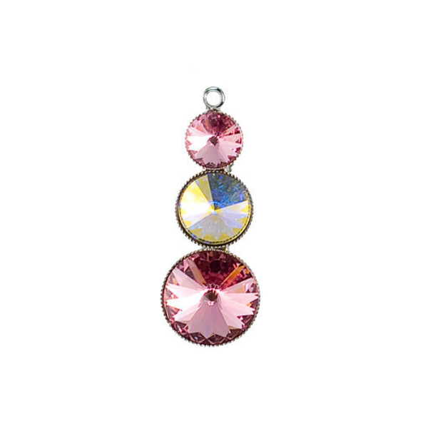 Levně Přívěsek Rivoli se Swarovski Elements s třemi křišťály Light Rose