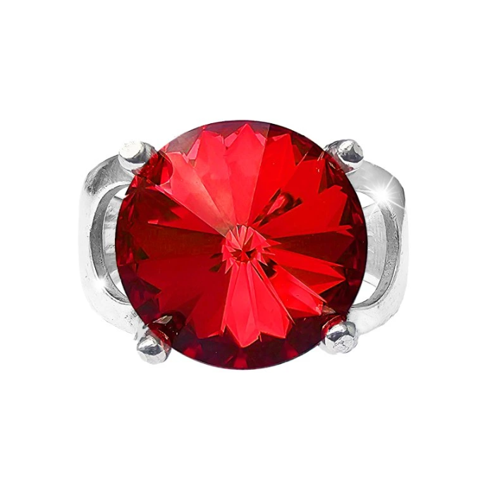 Prsten červený se Swarovski Elements Rivoli Light Siam 12mm