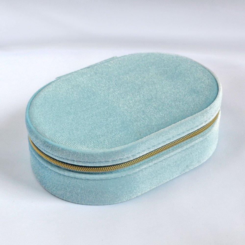 Šperkovnice oválná na zip SK0003 modrá