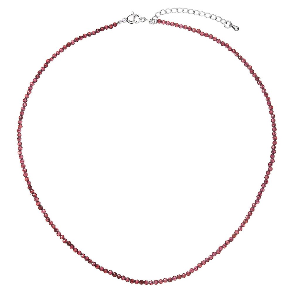 Levně Náhrdelník s pravými garnet kameny 42012.3 ocel