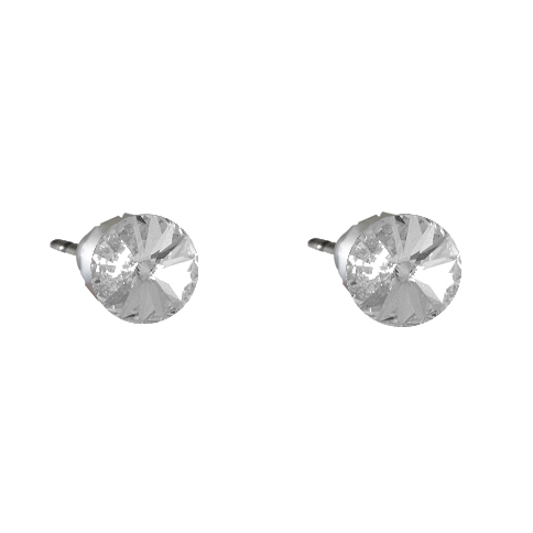 Náušnice Swarovski Elements s broušeným krystalem, visací, tvar tečka, bílé, 713907krystal