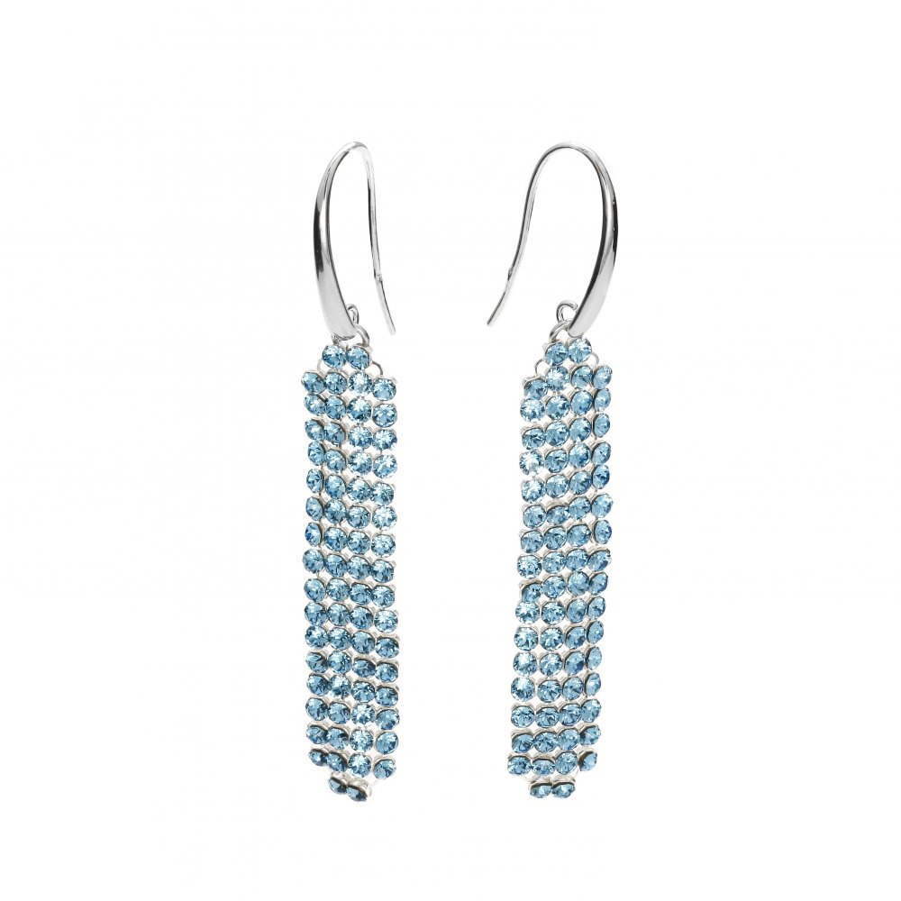 Náušnice modré se Swarovski Elements Classy KWMESH4AQ Aqua