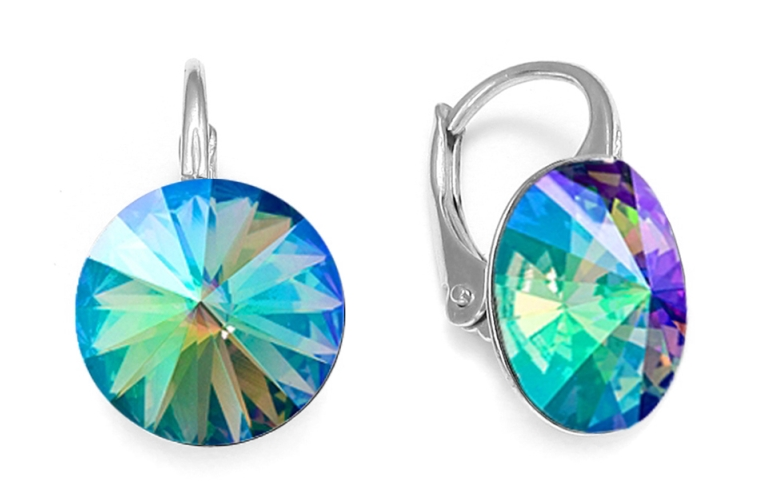Levně Náušnice měnivé Rivoli se Swarovski Elements Sweet Candy K112212PS Paradise Shine 12 mm