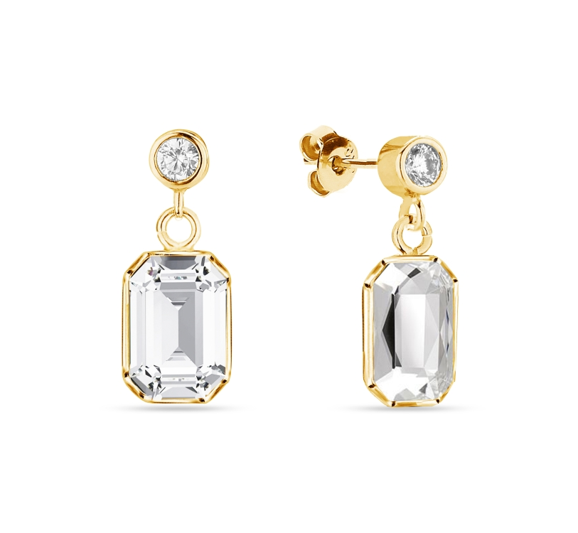 Náušnice čiré se Swarovski Elements Royal KCG26028C Krystal