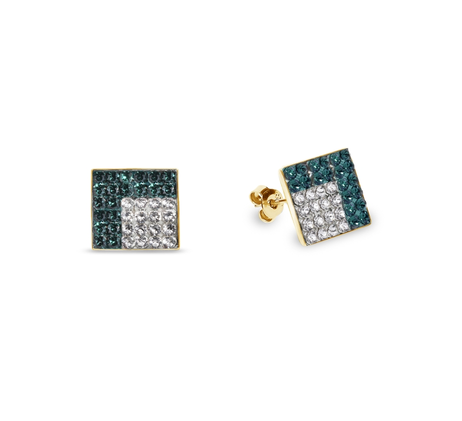Levně Náušnice zelené se Swarovski Elements Kingdom Studs KGFM6EMC Emerald