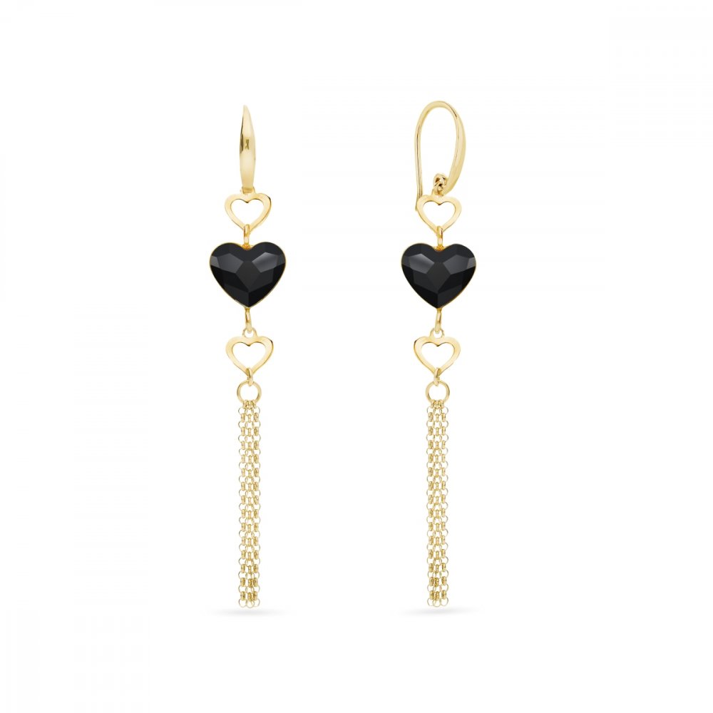 Levně Náušnice černé se Swarovski Elements Soul KWSG280810J Jet