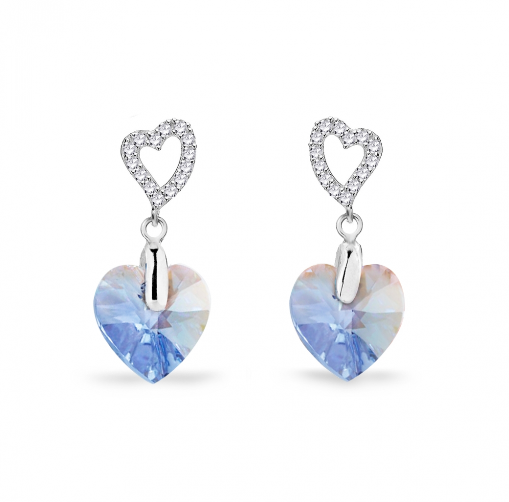 Levně Náušnice modré se Swarovski Elements Amore KCS622810LSASH Light Sapphire Shimmer