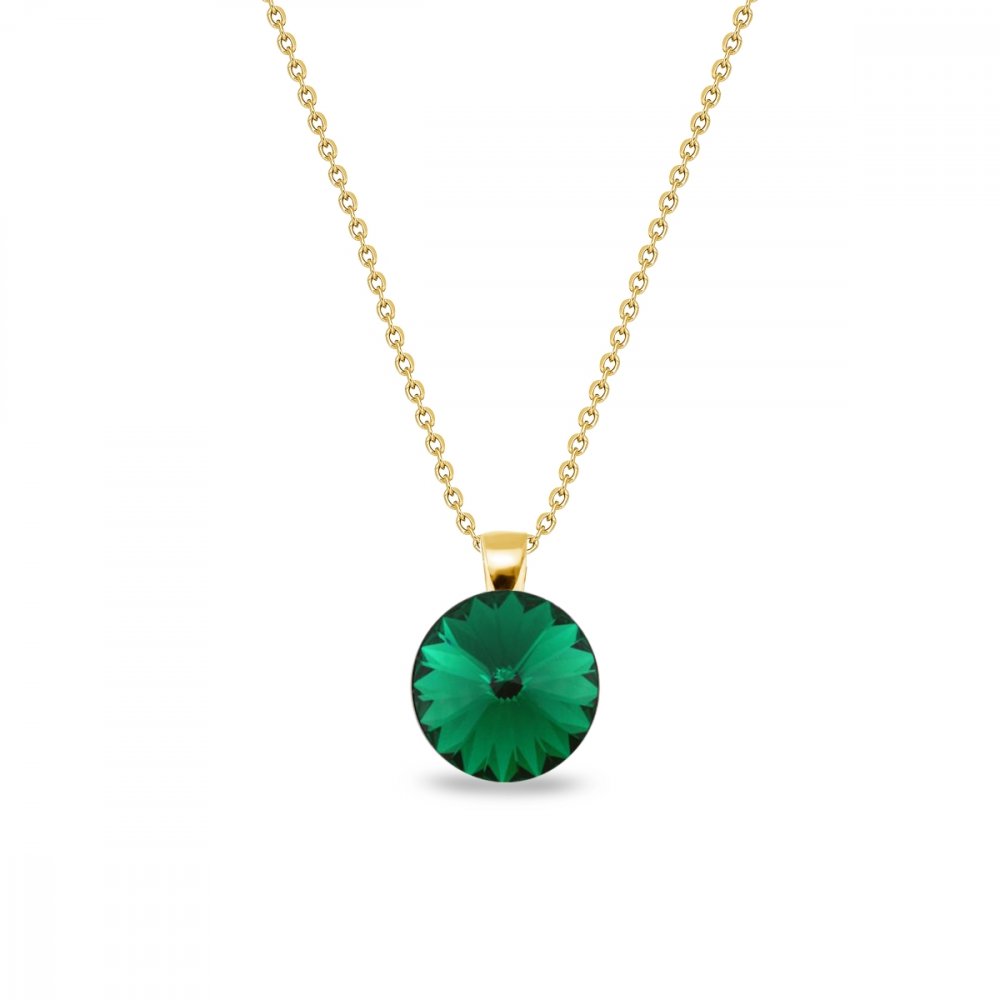 Levně Náhrdelník se Swarovski Elements Candy Gold NG112212EM Emerald