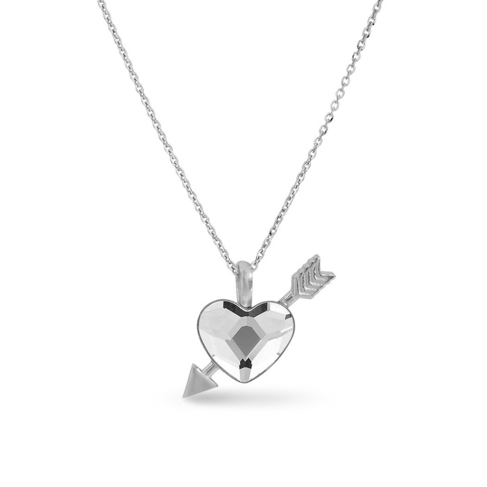 Náhrdelník čirý se Swarovski Elements srdce Heart NS2808C Krystal