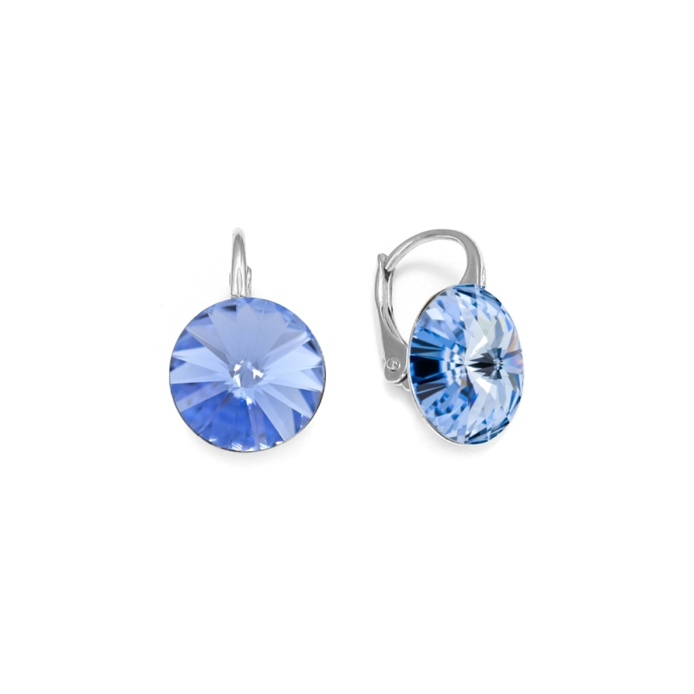 Náušnice modré Rivoli se Swarovski Elements Sweet Candy K112212LS  Light Sapphire 12 mm
