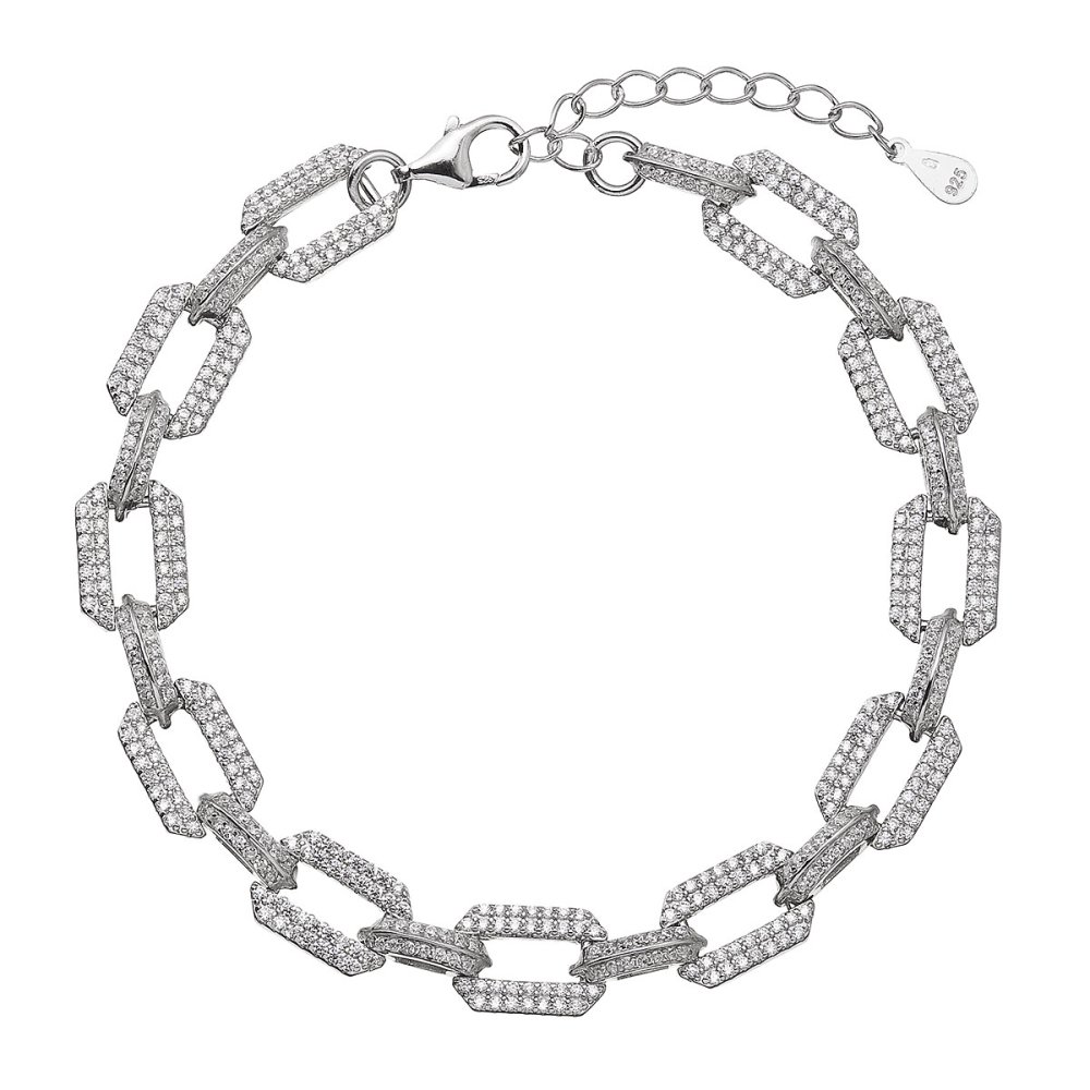 Stříbrný náramek očka se zirkony 13084.1