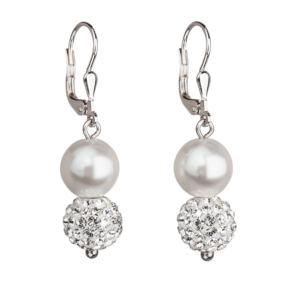 Levně Náušnice se Swarovski Elements 31155.1 Bílá