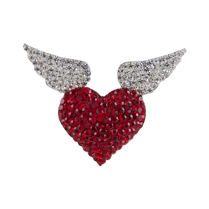 Levně Přívěsek se Swarovski Elements okřídlené srdce Light Siam