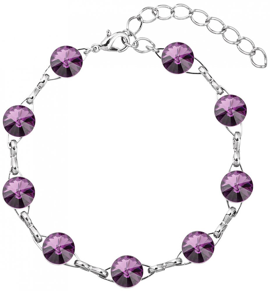 Náramek Rivoli se Swarovski Elements Amethyst 8 mm