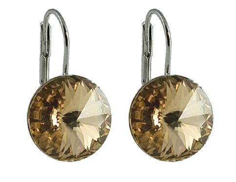 Levně Náušnice Rivoli se Swarovski Elements Light Topaz 14 mm