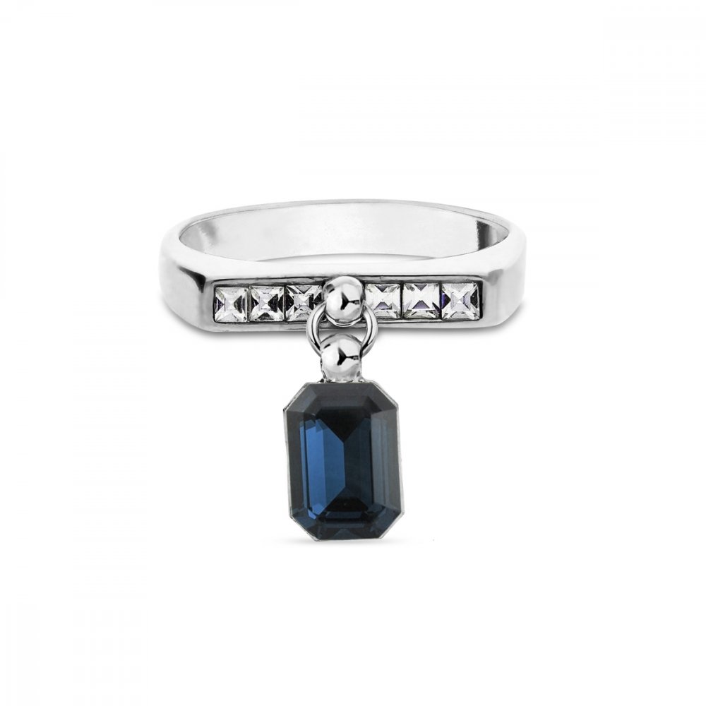 Prsten černý se Swarovski Elements Royal PKK26028GTC Graphite 56