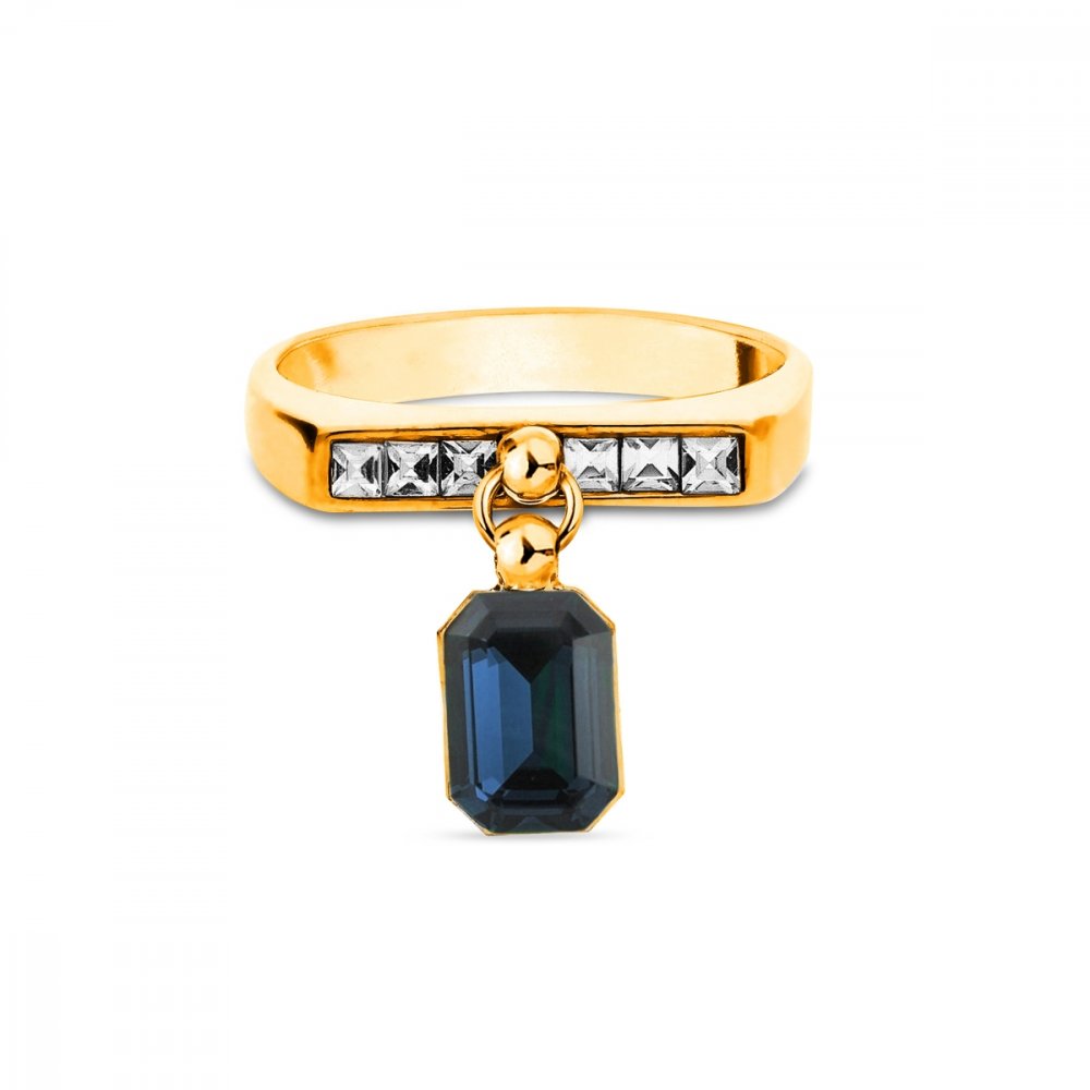 Prsten černý se Swarovski Elements Royal PKKG26028GTC Graphite 56