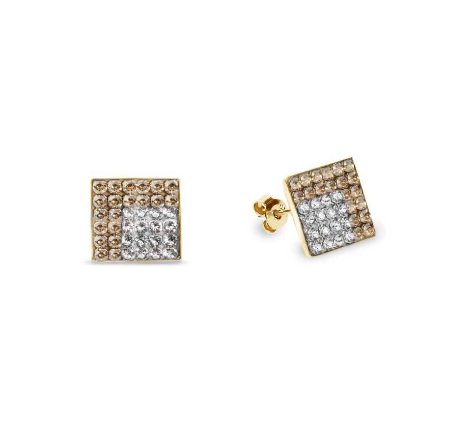 Náušnice zlaté se Swarovski Elements Kingdom Studs KGFM6GSC Golden Shadow