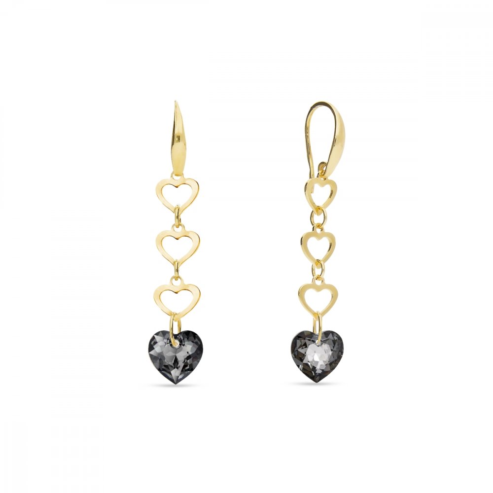 Náušnice šedé se Swarovski Elements Feeling KWSG64328SN Silver Night