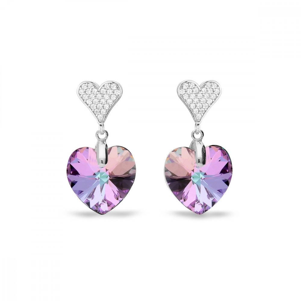 Náušnice fialové se Swarovski Elements Spirit KCN622814VL Vitrail Light
