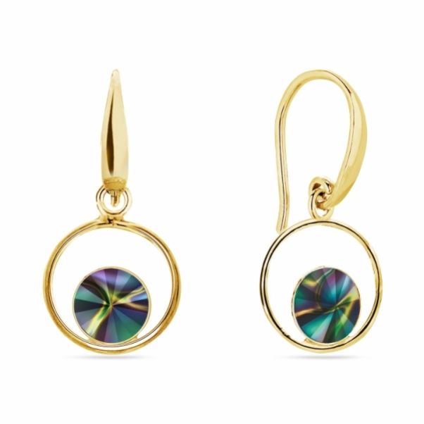 Náušnice duhové se Swarovski Elements Fame KWOMG1122SS29RD Rainbow Dark