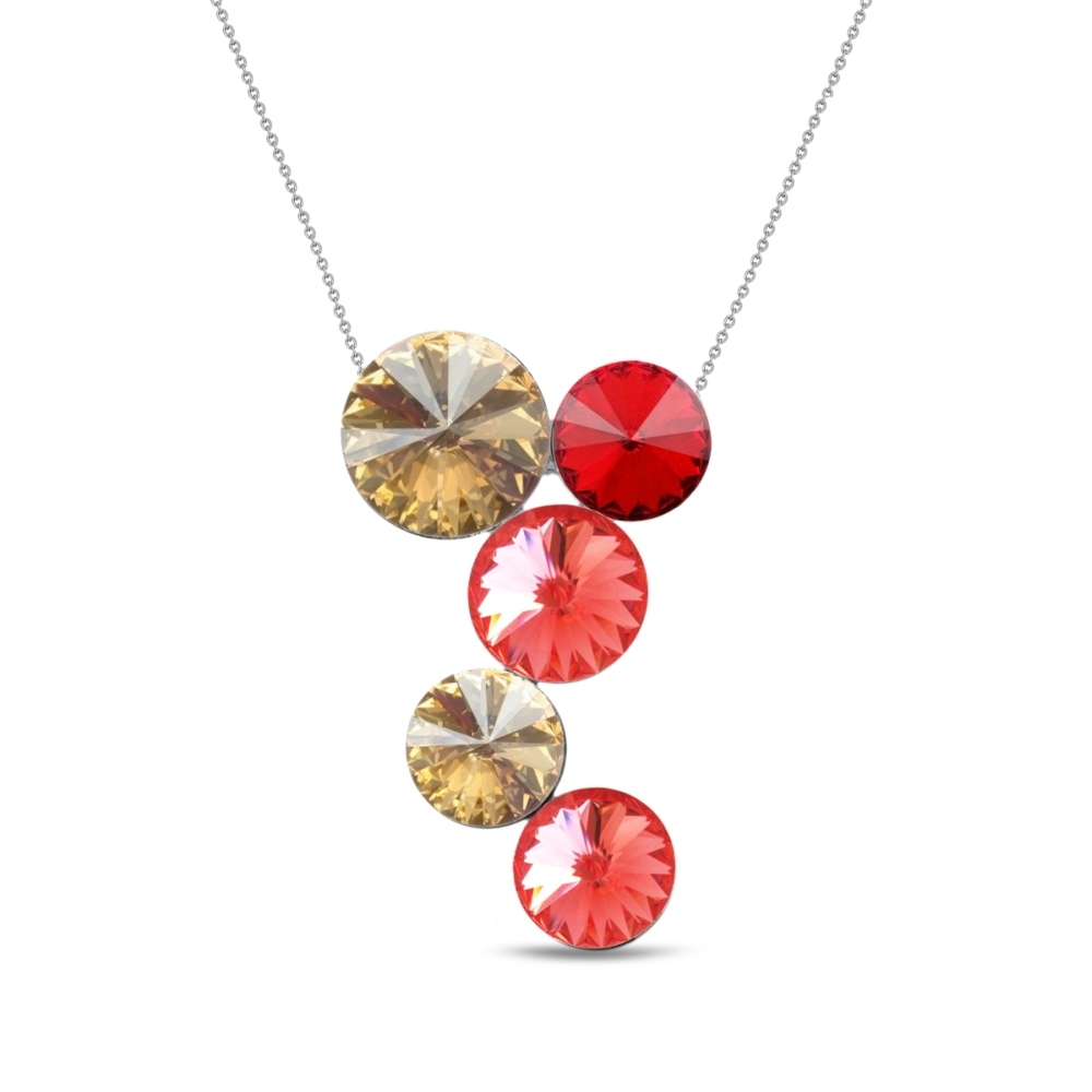 Náhrdelník se Swarovski Elements Lollipop NK1122GSPA Padparadscha