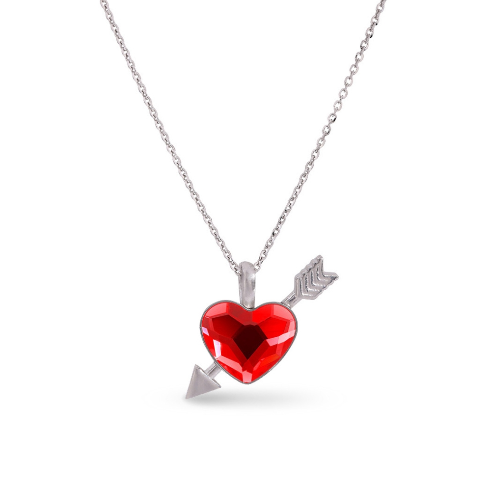 Náhrdelník červený se Swarovski Elements srdce Heart NS2808SI Light Siam
