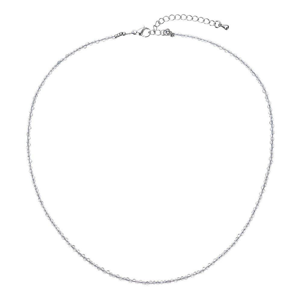 Náhrdelník z pravých šedých křemenů 42012.3 ocel