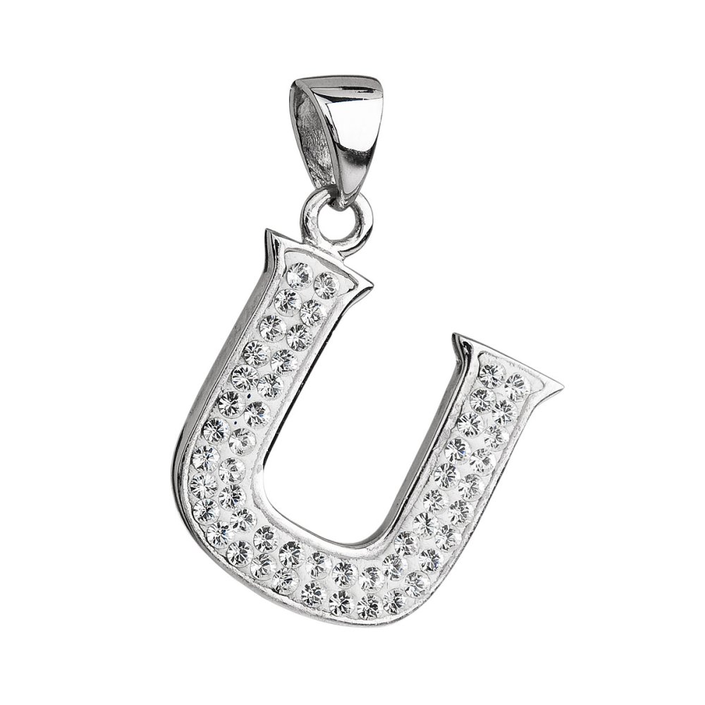Přívěsek se Swarovski Elements písmeno U 34102.1 Krystal