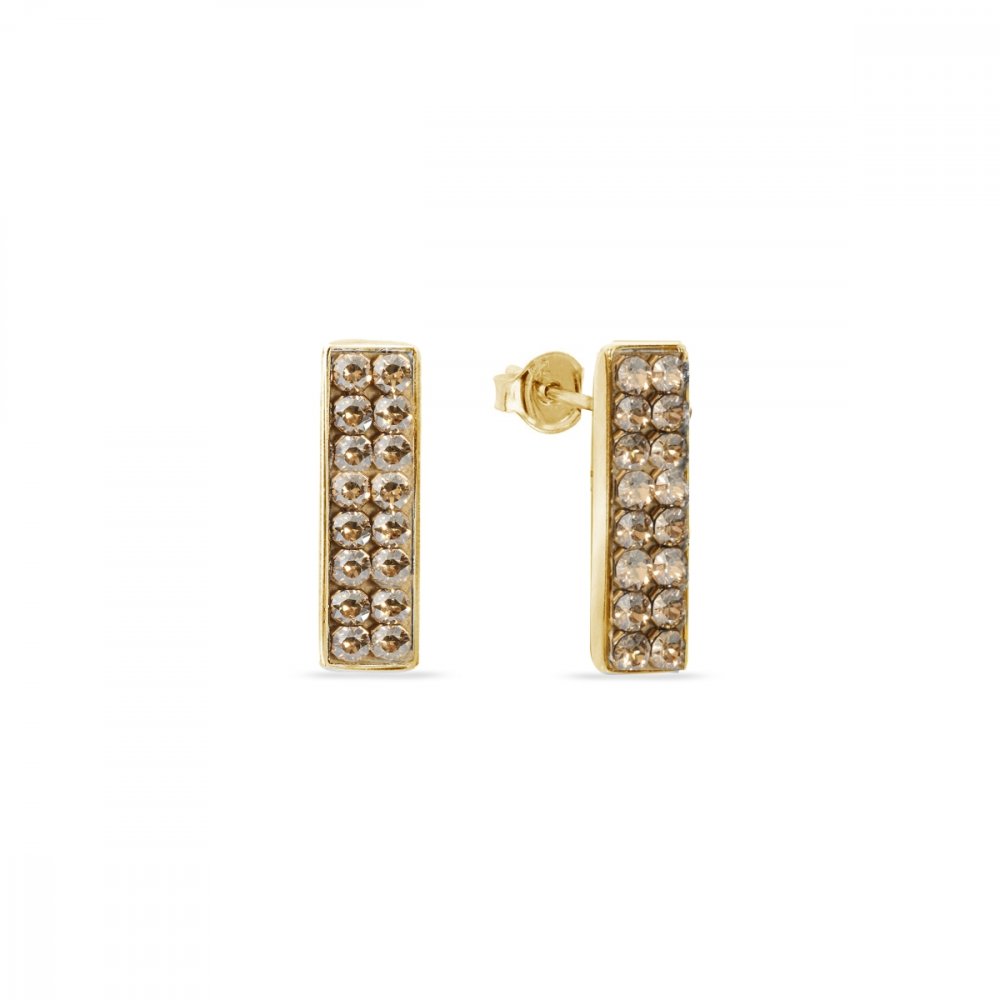 Náušnice zlaté se Swarovski Elements Radiance KGFMP1GS Golden Shadow