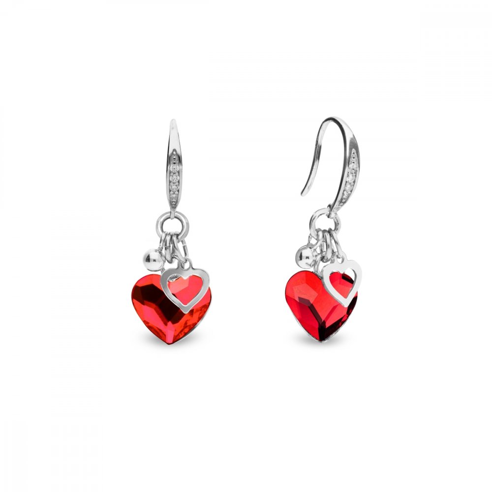 Náušnice červené se Swarovski Elements Bliss KWCMIX2808LSI Light Siam