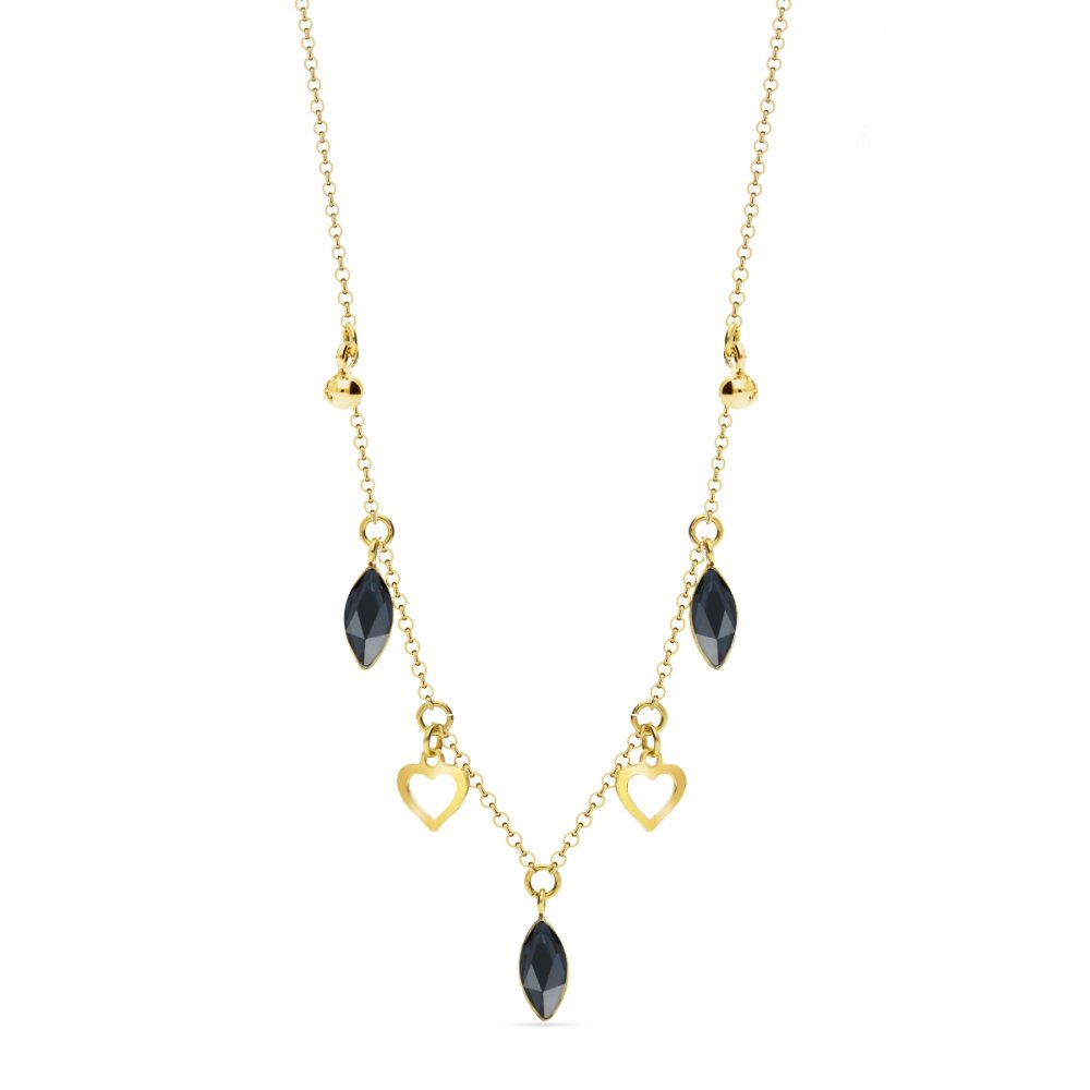 Náhrdelník černý se Swarovski Elements Euphoria NGROLO22017GT Graphite