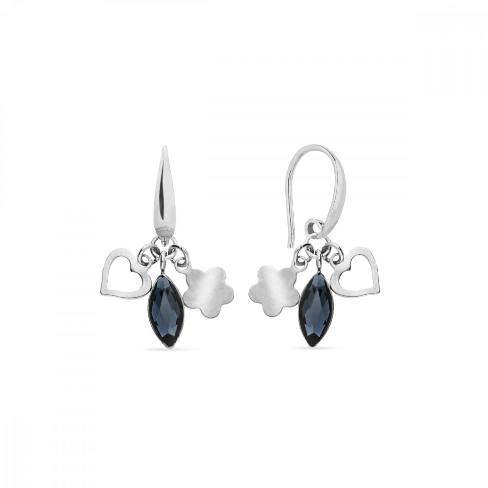 Levně Náušnice černé se Swarovski Elements Serenity KWMIX2201GT Graphite