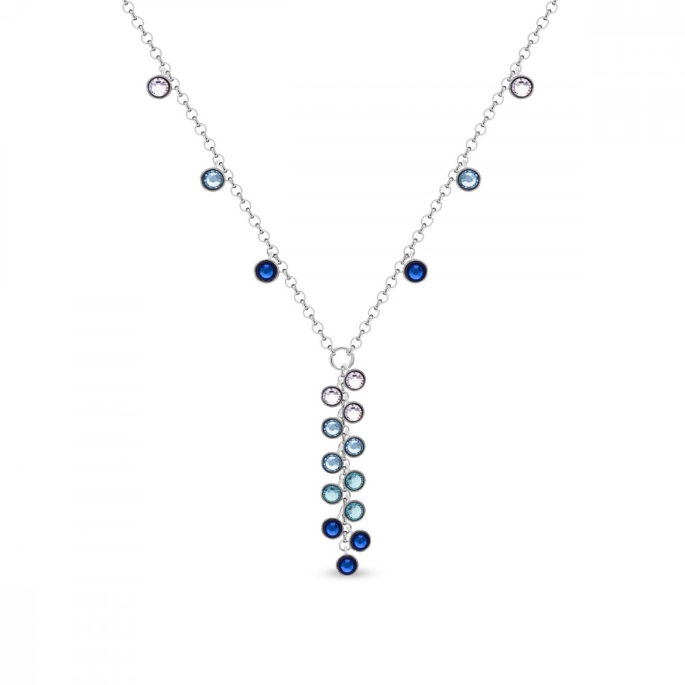 Levně Náhrdelník modrý se Swarovski Elements Milipedo NKROLO2038CB Capri Blue