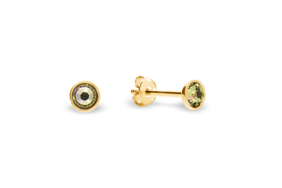 Náušnice zelené se Swarovski Elements Pinpoint Studs KG2038SS10LG Luminous Green