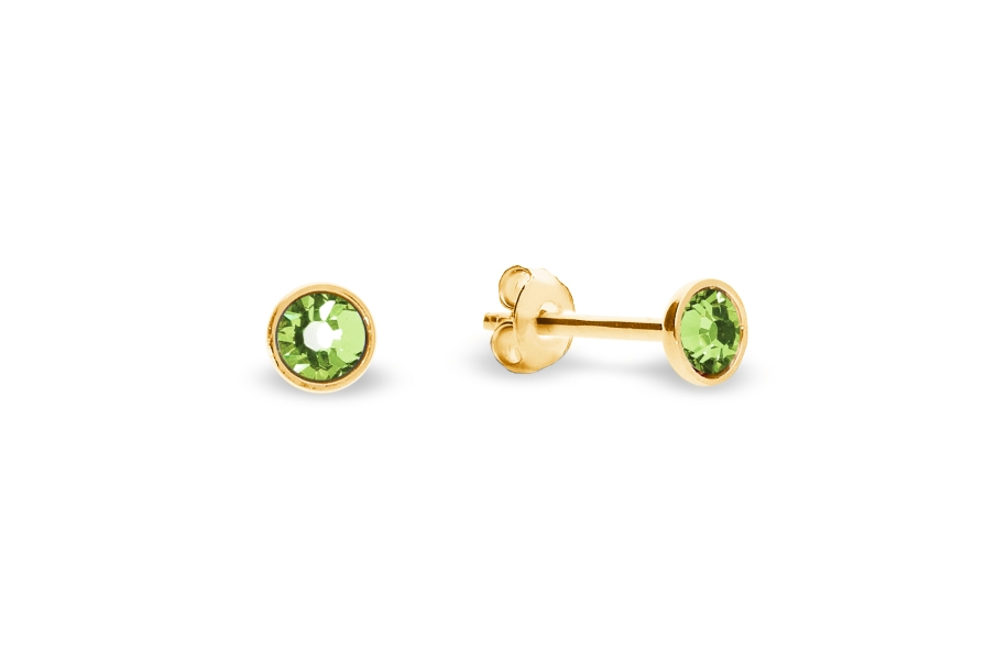 Náušnice zelené se Swarovski Elements Pinpoint Studs KG2038SS10PE Peridot