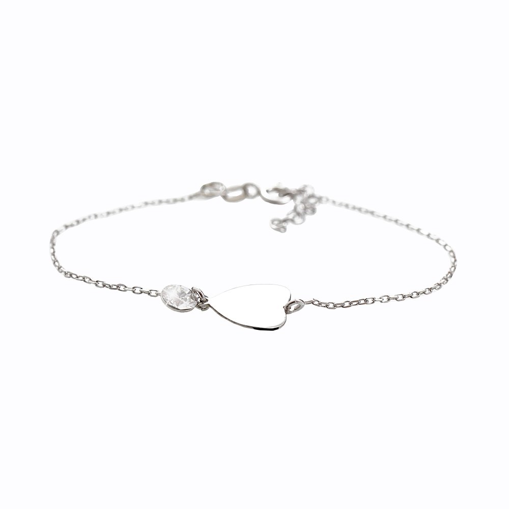 Stříbrný náramek čirý se Swarovski Elements Srdce Krystal