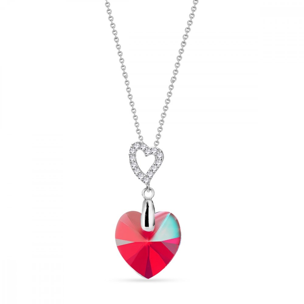 Levně Náhrdelník červený se Swarovski Elements Amore NCS622814LSISH Light Siam Shimmer