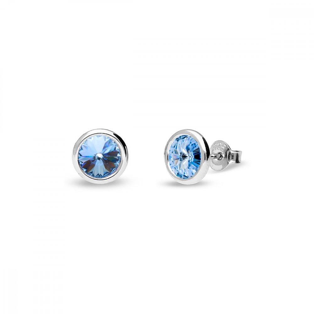 Levně Náušnice modré se Swarovski Elements Tiny Bonbon Studs KR1122SS29LS Light Sapphire 6 mm