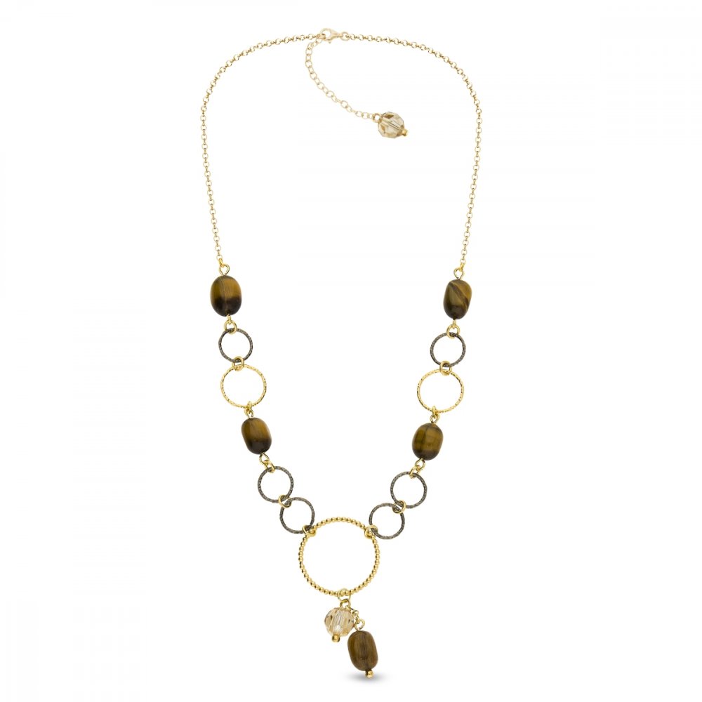 Stříbrný pozlacený náhrdelník zlaté barvy Delicado NG5000GS8TO Golden Shadow