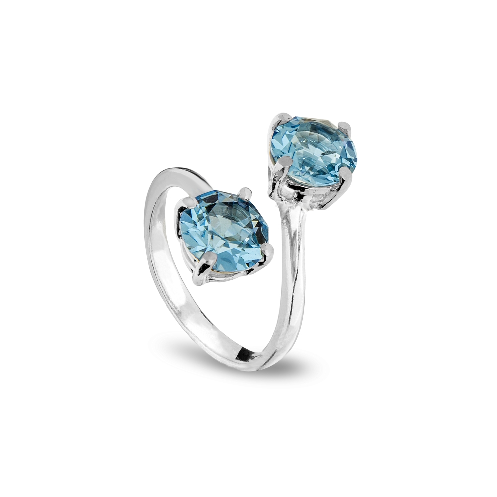 Prsten modrý se Swarovski Elements Ronda PP10882AQ Aquamarine
