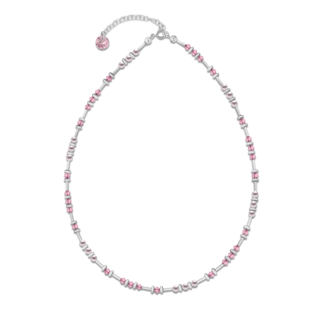 Náhrdelník růžový se Swarovski Elements Clematis N58105328RLR Light Rose