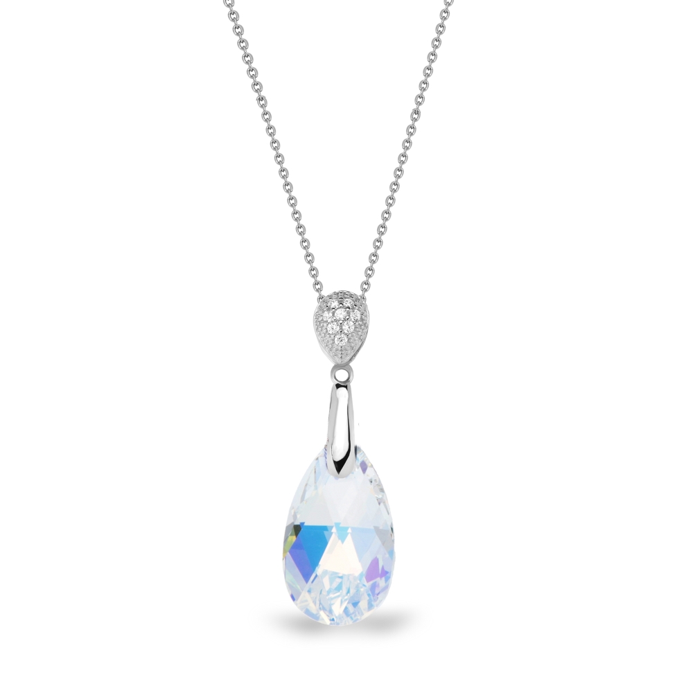 Stříbrný náhrdelník se Swarovski Elements měnivá kapka Dainty Drop N610616AB AB